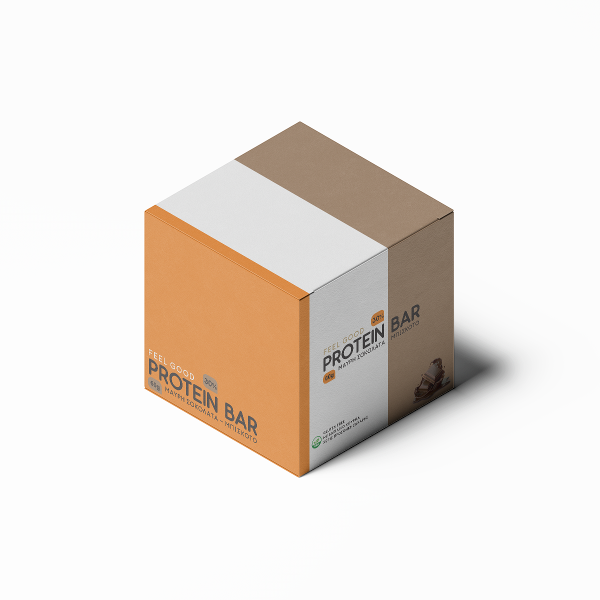 Cutie 12 Batoane Proteice Feel Good – Biscuiți & Ciocolată Neagră (60g/baton)