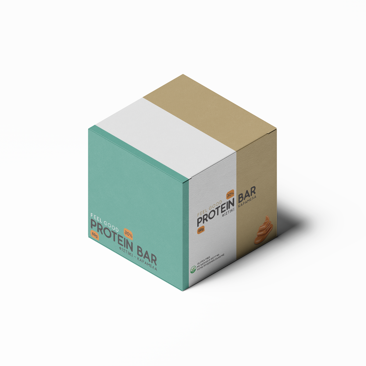 Cutie 12 Batoane Proteice Feel Good – Caramel & Arahide (60g/baton)