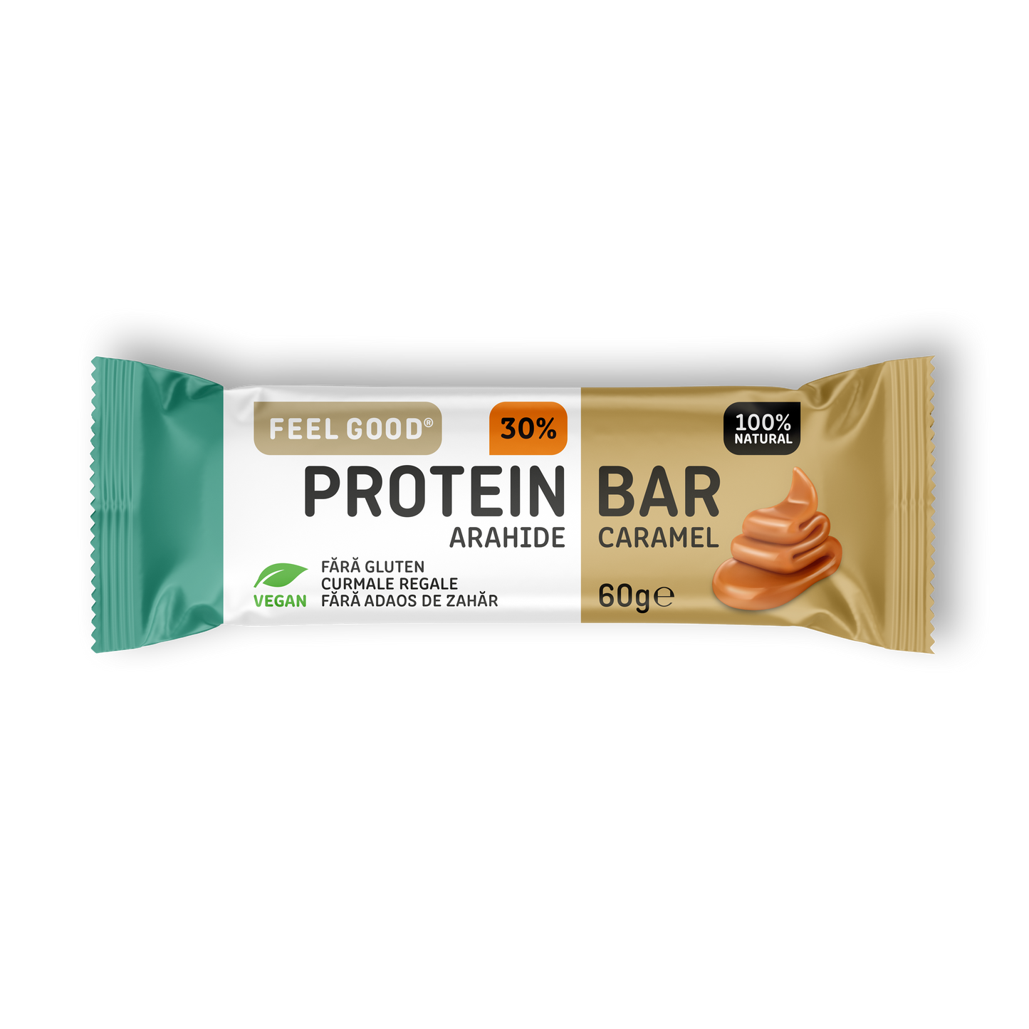 Cutie 12 Batoane Proteice Feel Good – Caramel & Arahide (60g/baton)