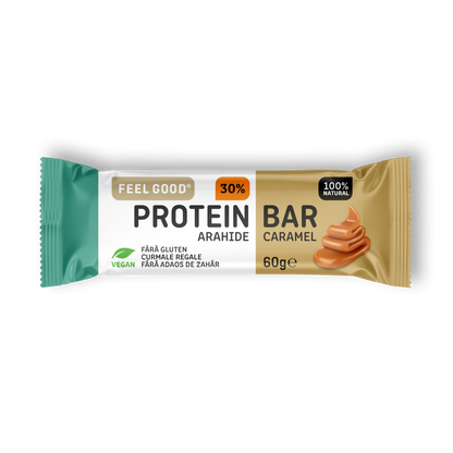 Cutie 12 Batoane Proteice Feel Good – Caramel & Arahide (60g/baton)