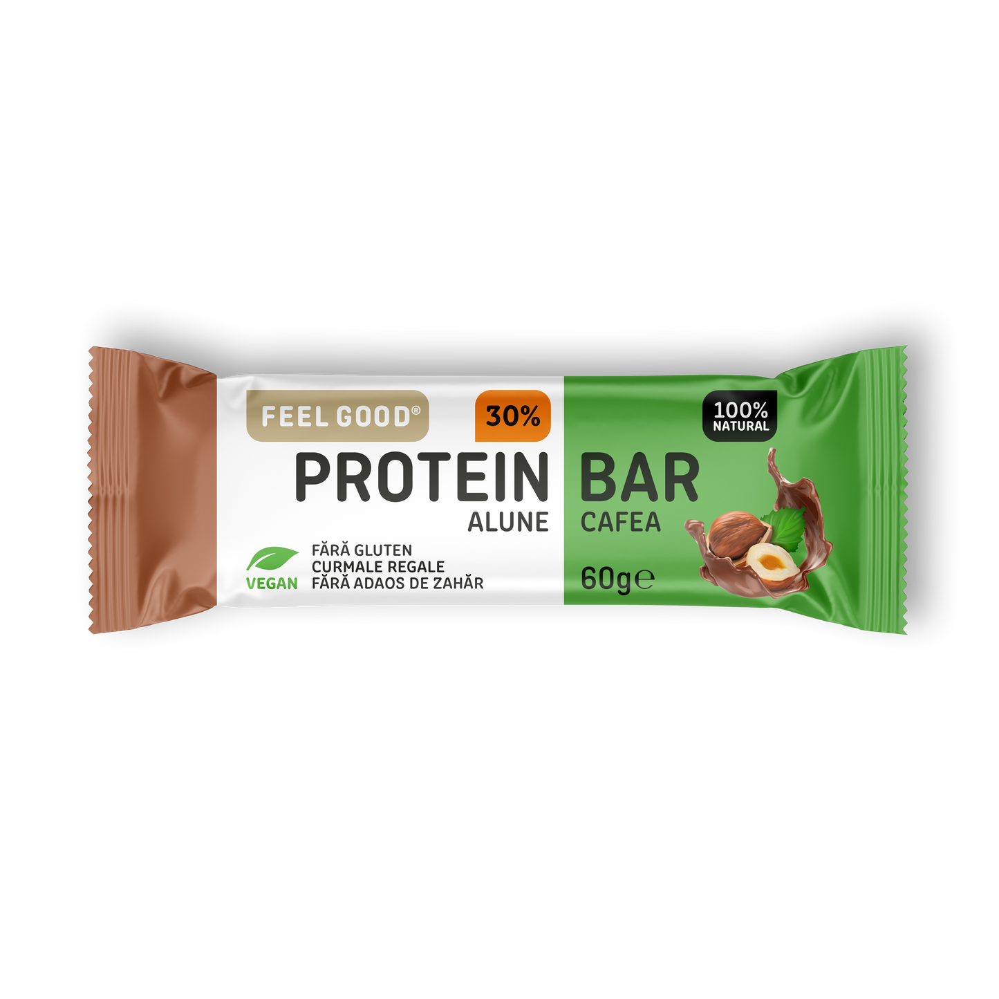 Cutie 12 Batoane Proteice Feel Good – Alune & Cafea (60g/baton)